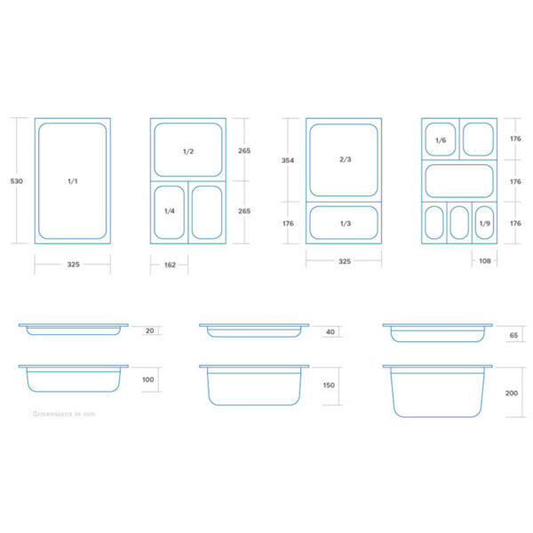 Maxima 2/3 GN posuda | 2cm inox ketering