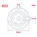 Messar Rešetka/Šajbna za mlevenje mesa sa vođicom #22/8mm inox